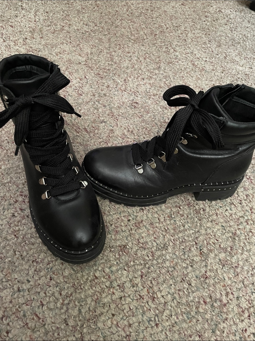 Avellini Black Lace-Up Platform Ankle Boots - Women's- almost new
